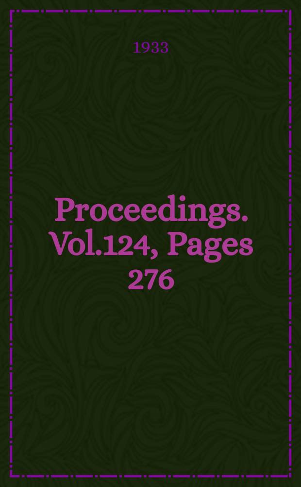 Proceedings. Vol.124, Pages 276