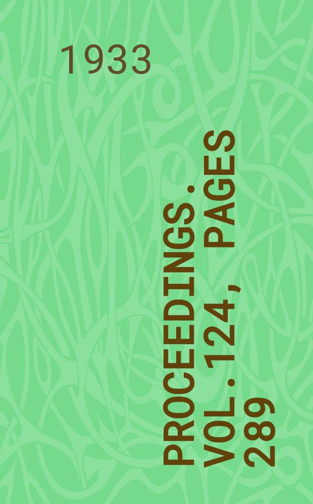 Proceedings. Vol.124, Pages 289