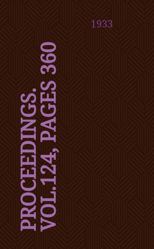 Proceedings. Vol.124, Pages 360