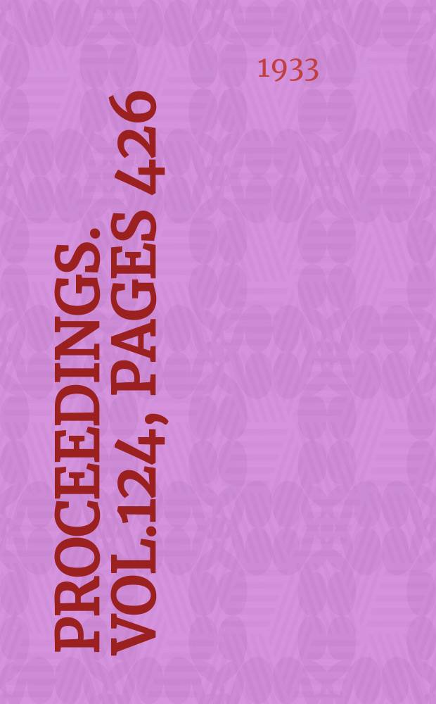 Proceedings. Vol.124, Pages 426