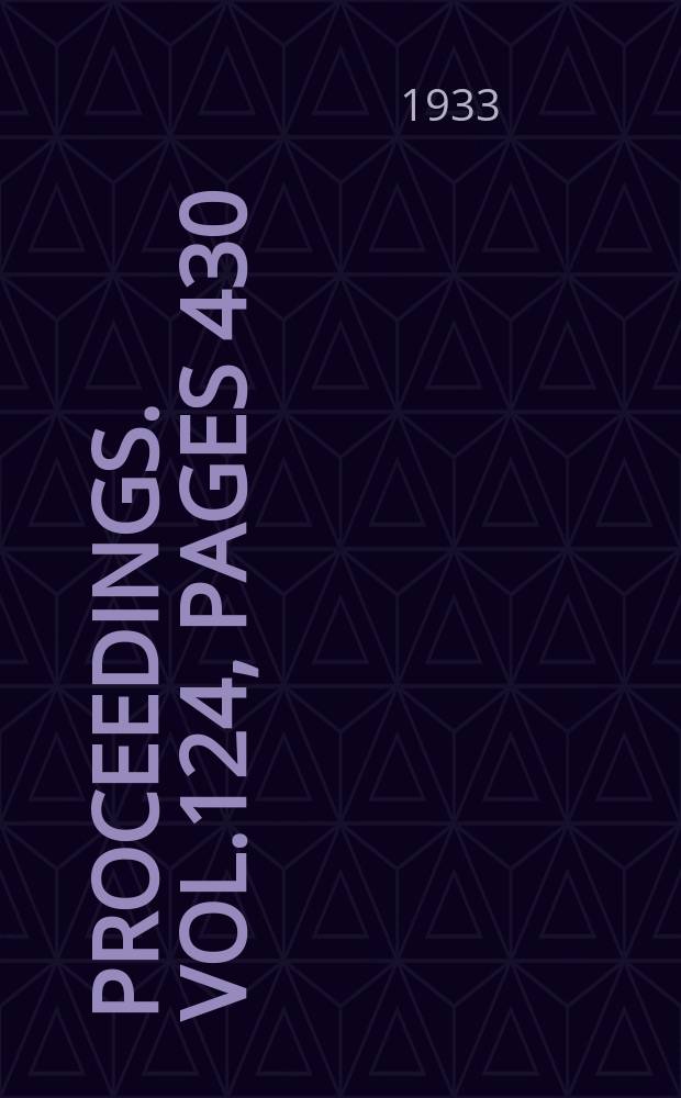 Proceedings. Vol.124, Pages 430
