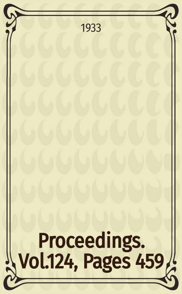 Proceedings. Vol.124, Pages 459