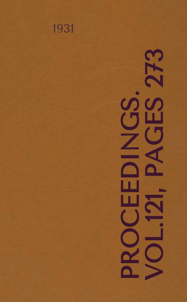 Proceedings. Vol.121, Pages 273