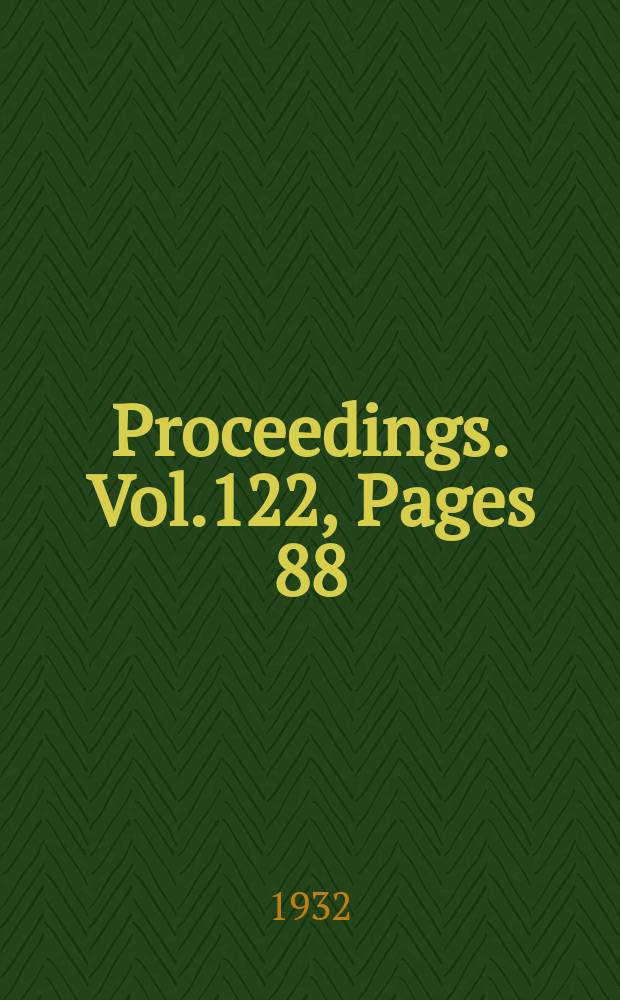 Proceedings. Vol.122, Pages 88