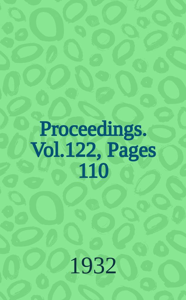 Proceedings. Vol.122, Pages 110