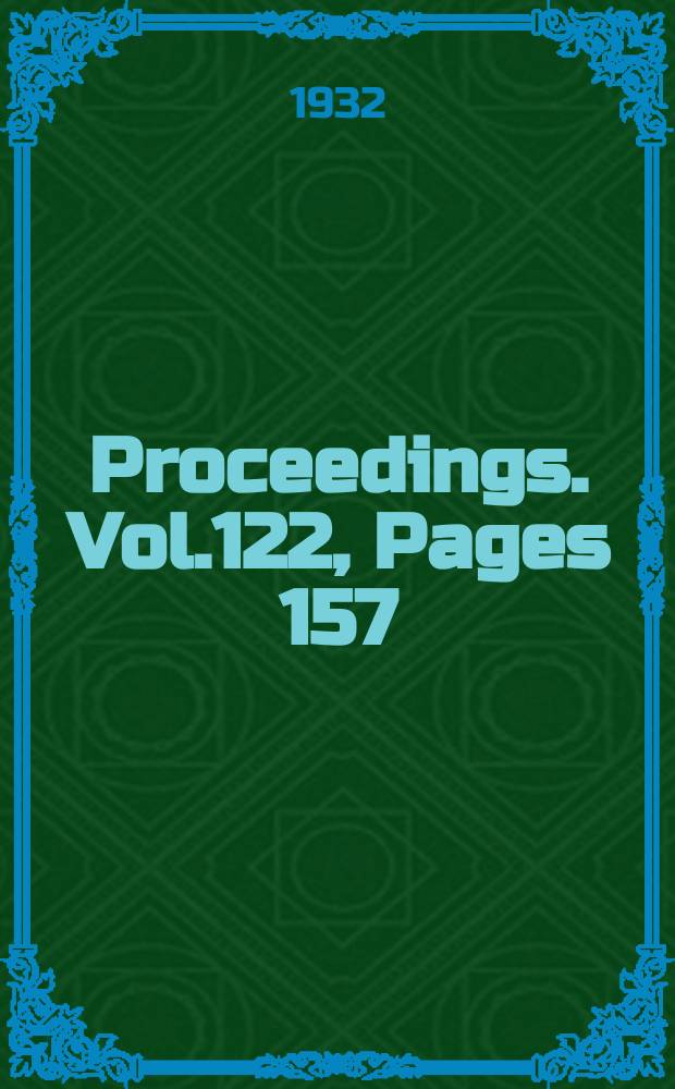 Proceedings. Vol.122, Pages 157