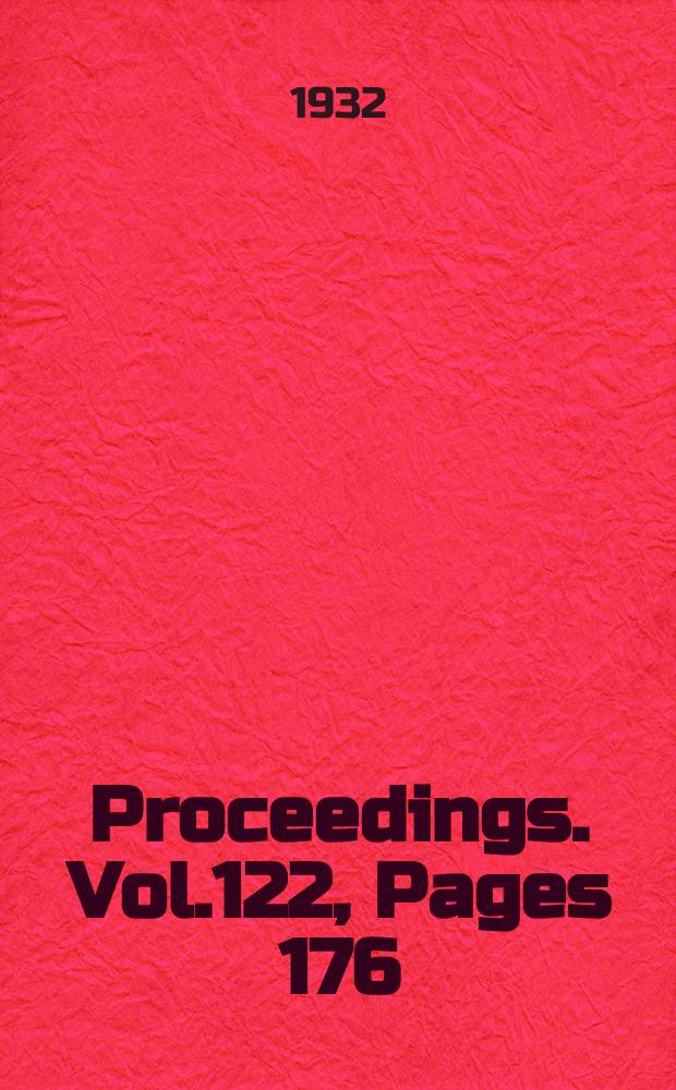Proceedings. Vol.122, Pages 176