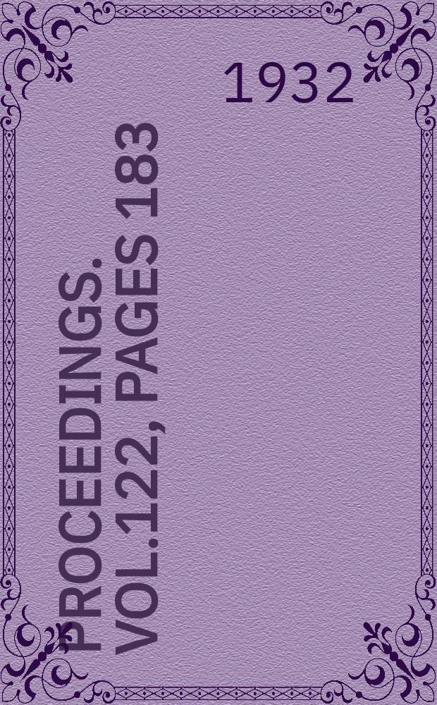 Proceedings. Vol.122, Pages 183