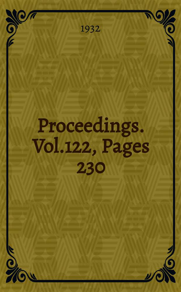 Proceedings. Vol.122, Pages 230