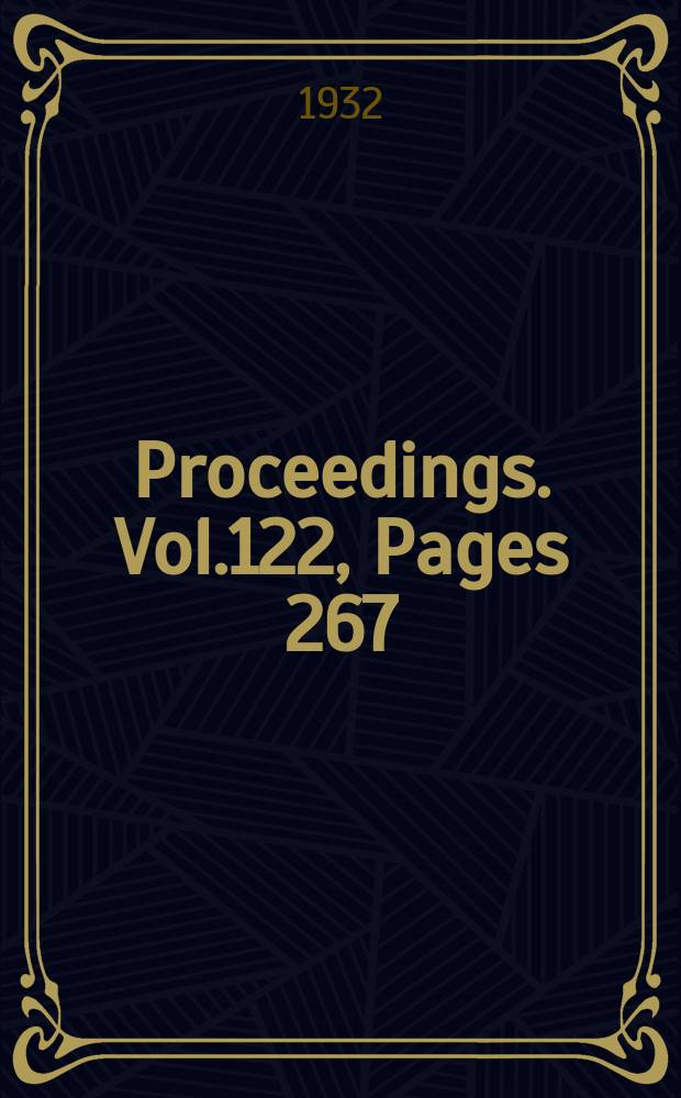 Proceedings. Vol.122, Pages 267