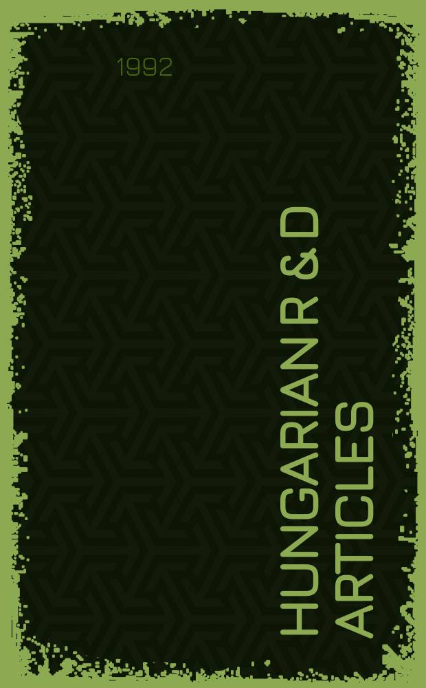Hungarian R & D articles : Science a. technology. Vol.8, №4
