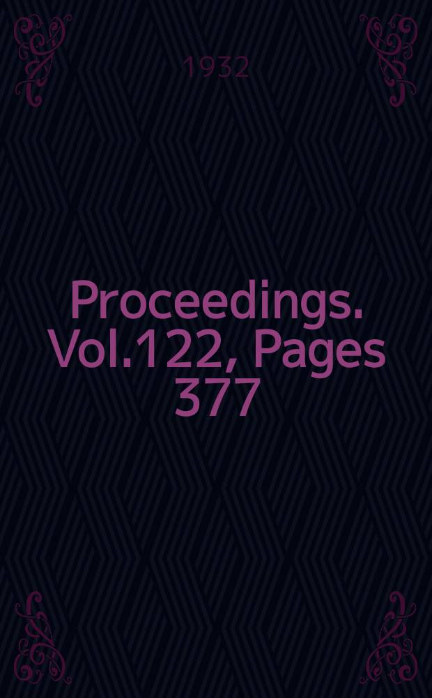 Proceedings. Vol.122, Pages 377