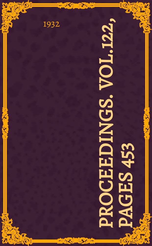 Proceedings. Vol.122, Pages 453