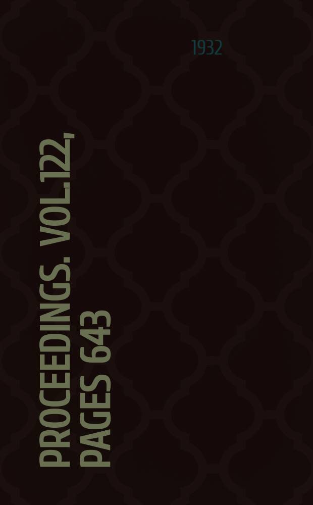 Proceedings. Vol.122, Pages 643