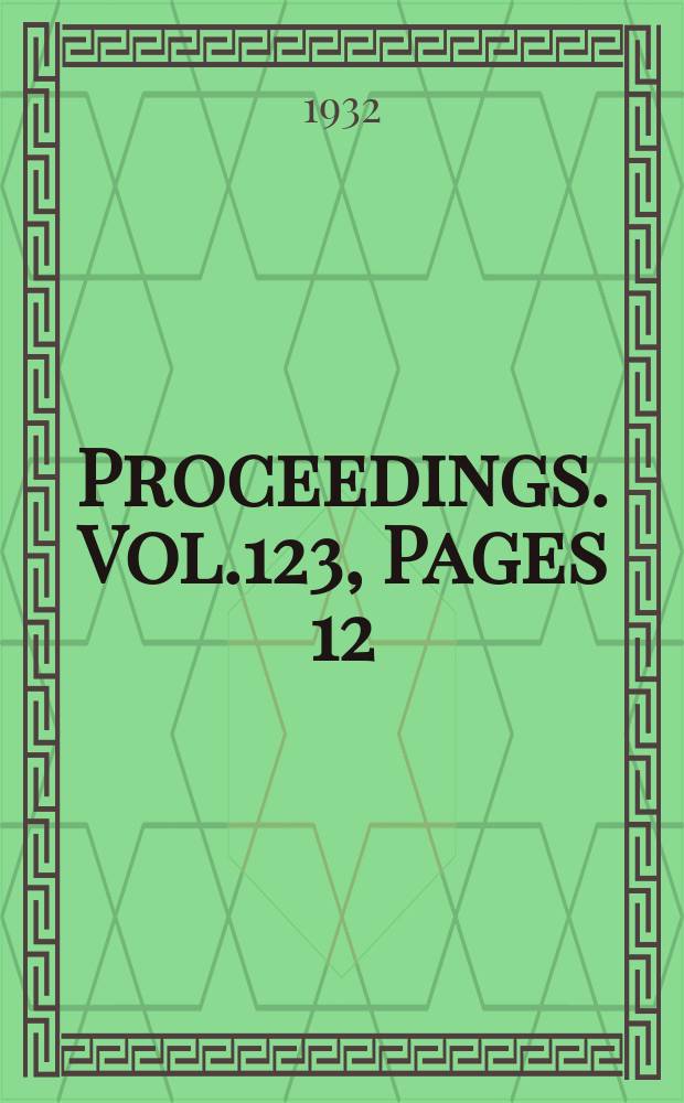 Proceedings. Vol.123, Pages 12