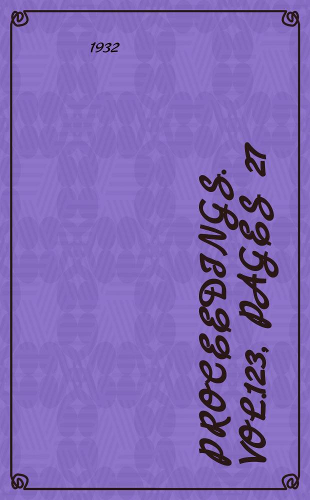 Proceedings. Vol.123, Pages 27