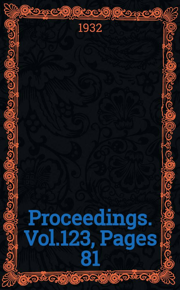 Proceedings. Vol.123, Pages 81