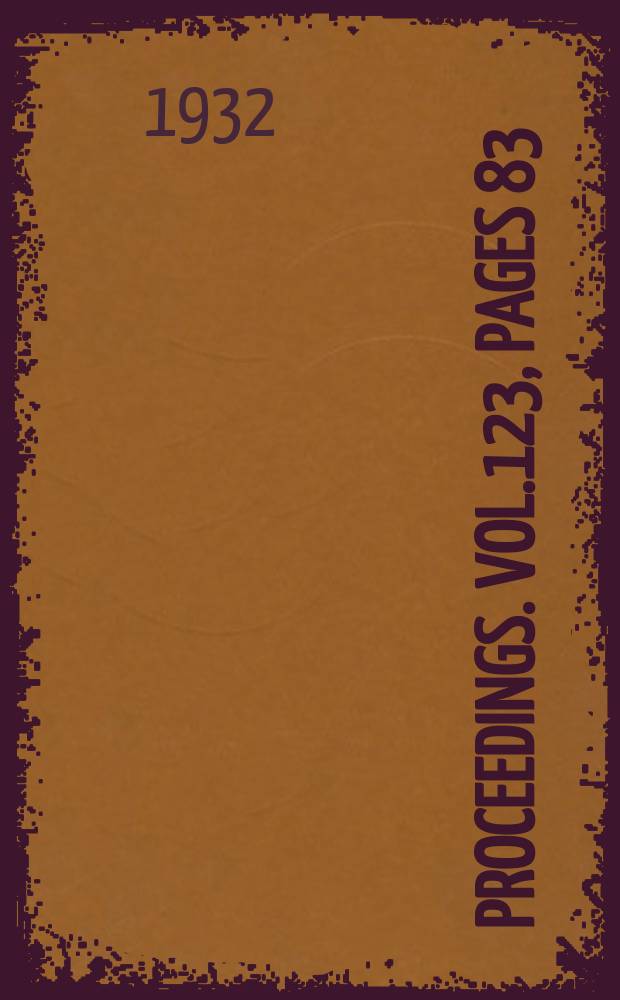 Proceedings. Vol.123, Pages 83