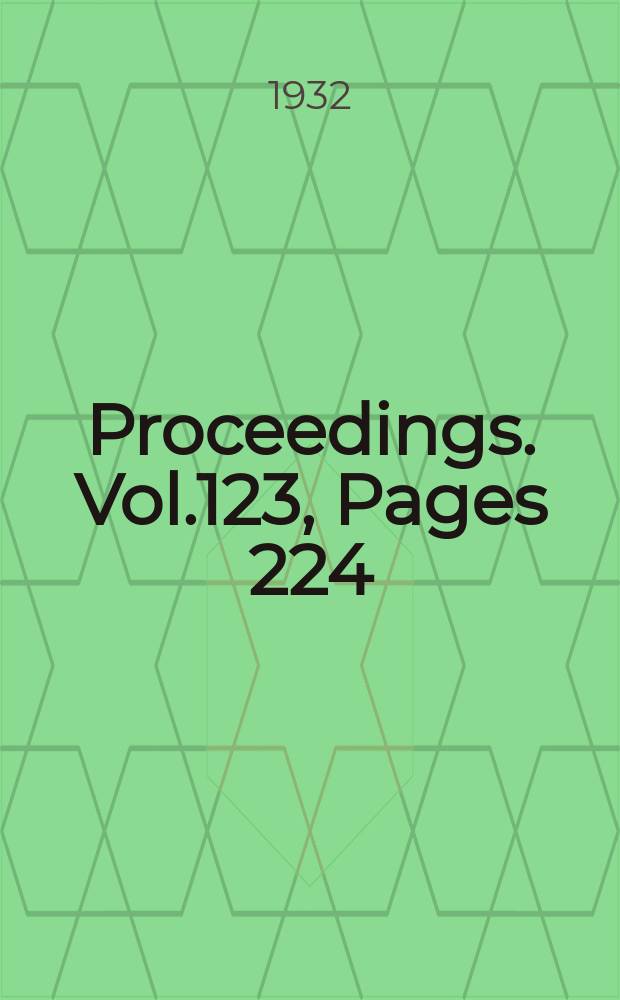 Proceedings. Vol.123, Pages 224