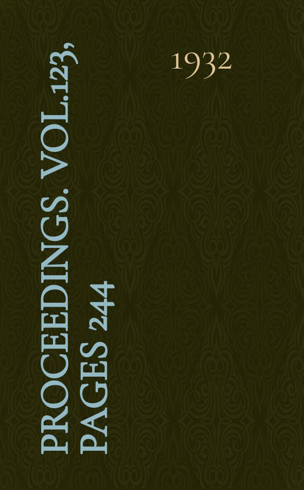 Proceedings. Vol.123, Pages 244