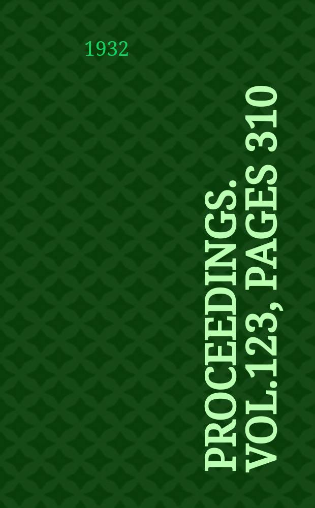 Proceedings. Vol.123, Pages 310