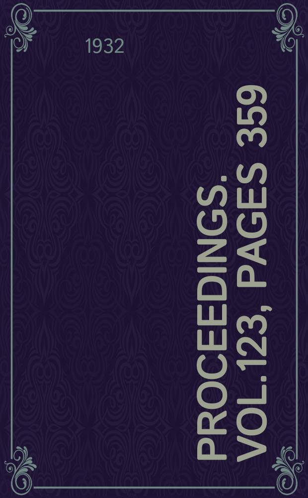 Proceedings. Vol.123, Pages 359