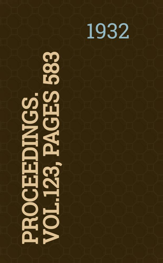 Proceedings. Vol.123, Pages 583