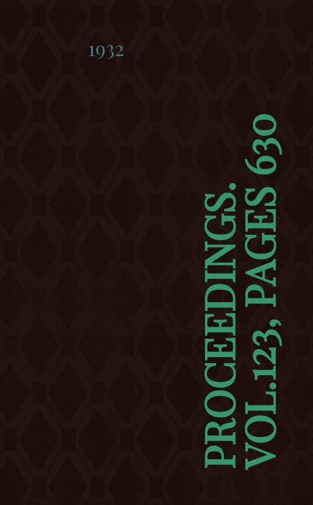 Proceedings. Vol.123, Pages 630