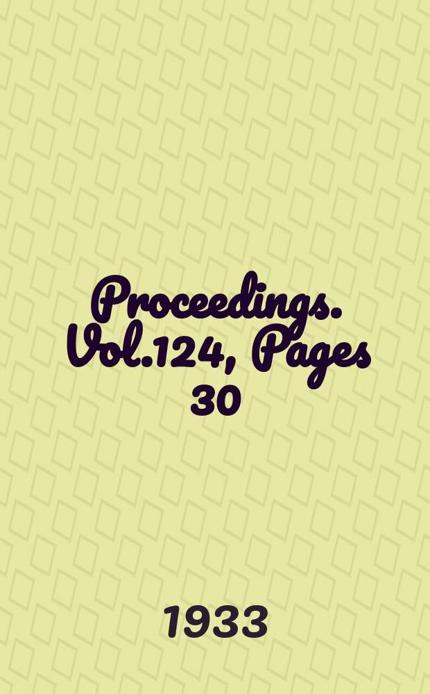 Proceedings. Vol.124, Pages 30