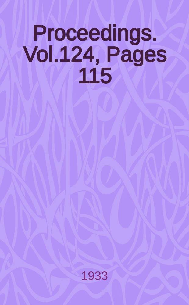 Proceedings. Vol.124, Pages 115