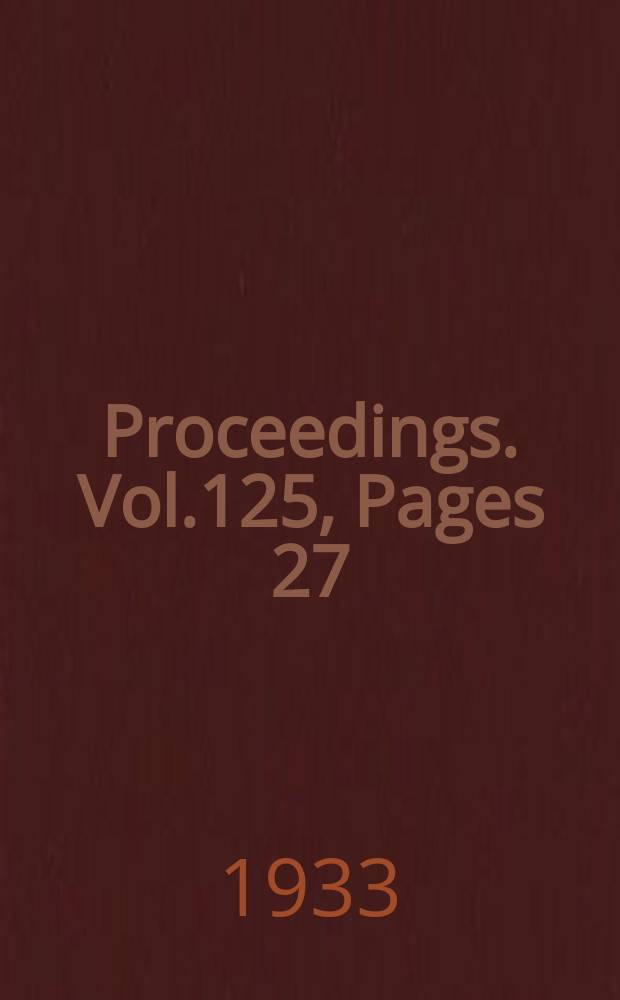 Proceedings. Vol.125, Pages 27