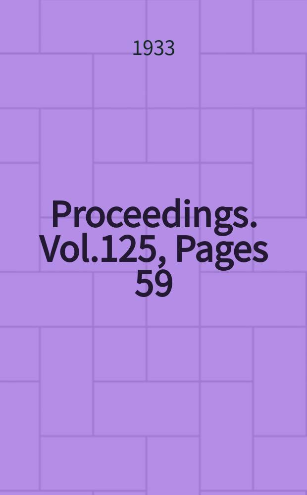 Proceedings. Vol.125, Pages 59