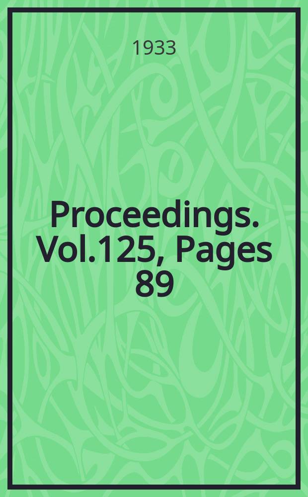 Proceedings. Vol.125, Pages 89