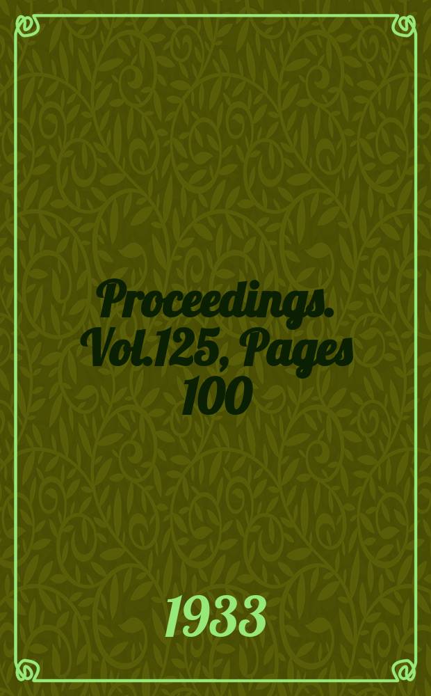 Proceedings. Vol.125, Pages 100