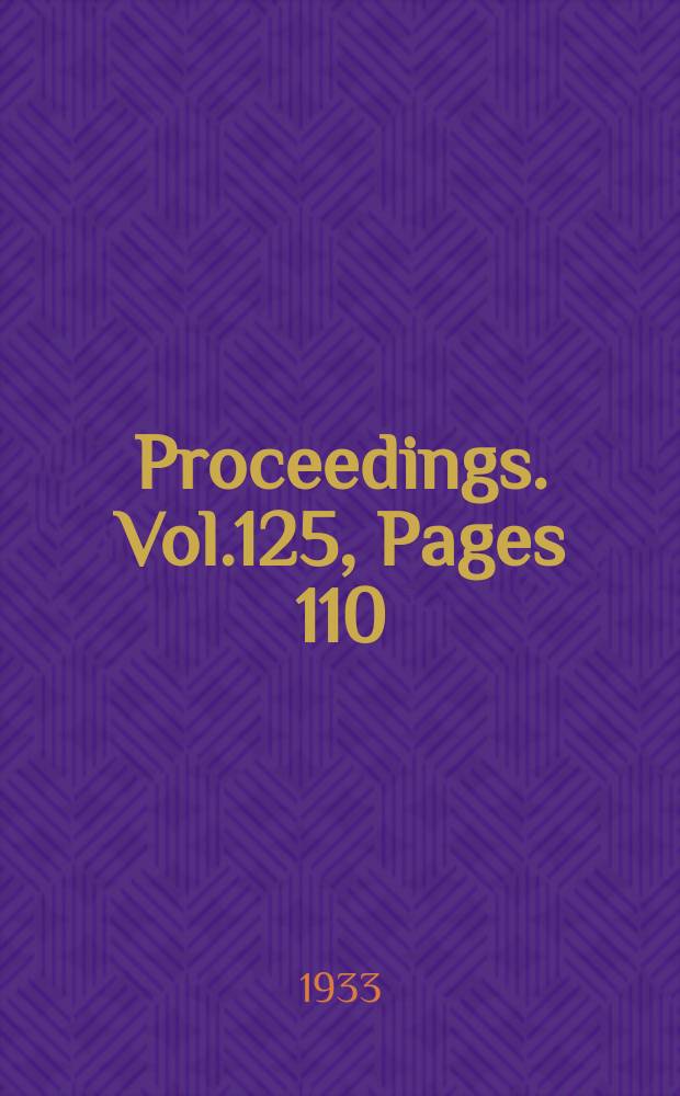 Proceedings. Vol.125, Pages 110