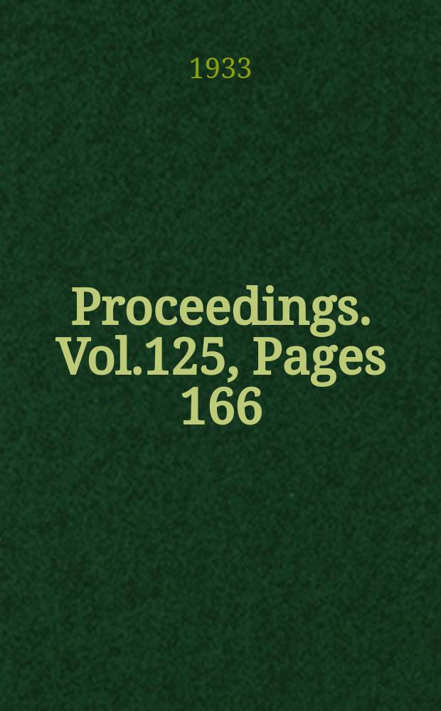 Proceedings. Vol.125, Pages 166