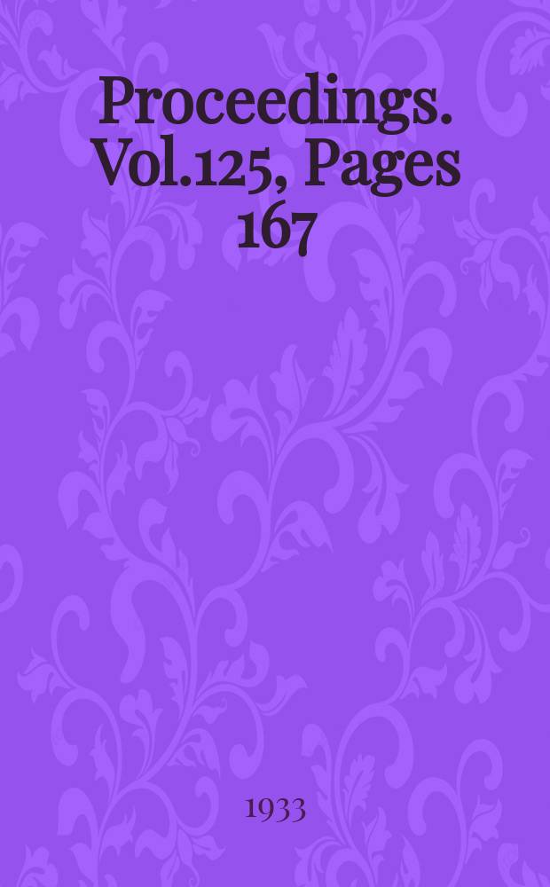 Proceedings. Vol.125, Pages 167
