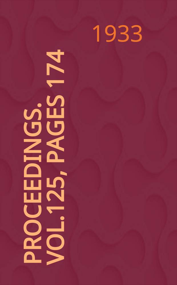 Proceedings. Vol.125, Pages 174