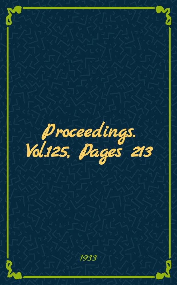 Proceedings. Vol.125, Pages 213