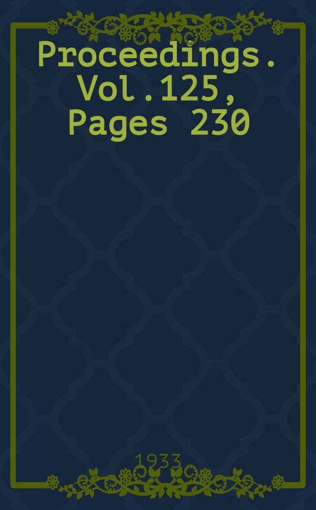 Proceedings. Vol.125, Pages 230