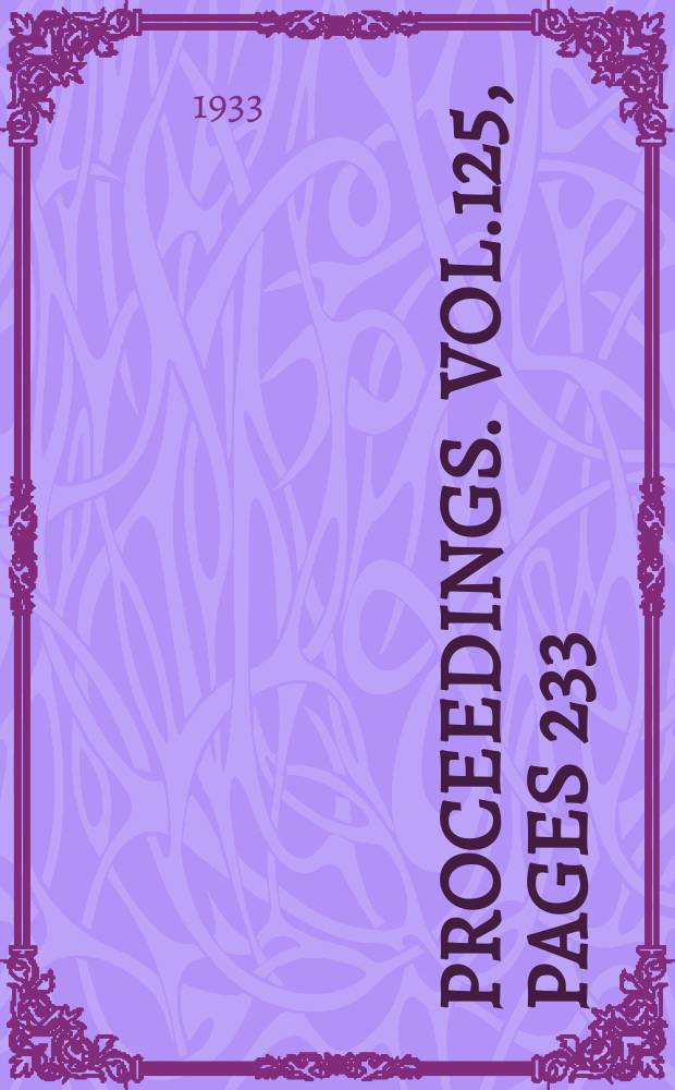 Proceedings. Vol.125, Pages 233