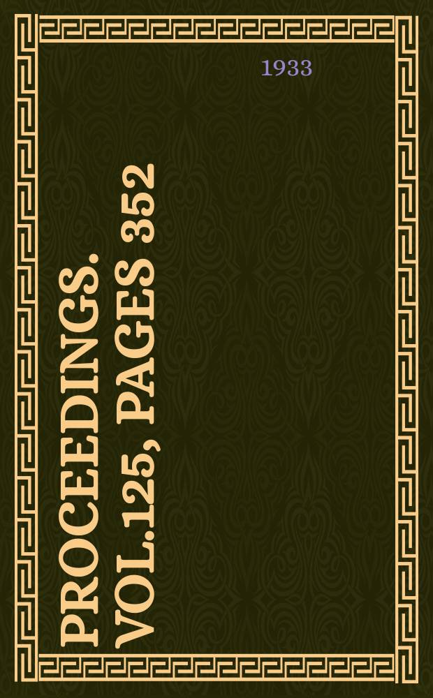 Proceedings. Vol.125, Pages 352