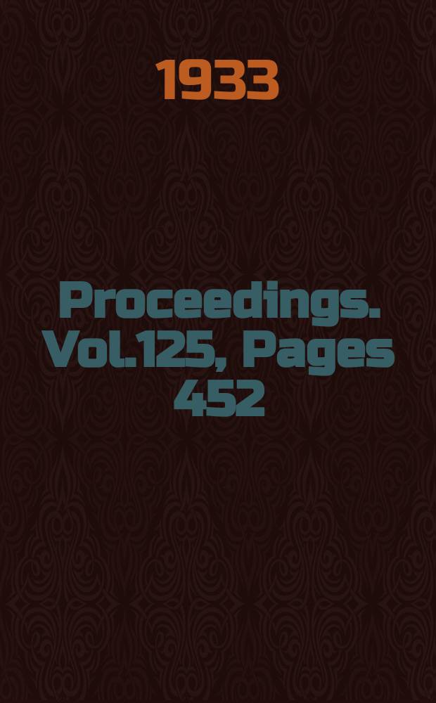 Proceedings. Vol.125, Pages 452