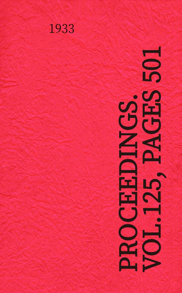 Proceedings. Vol.125, Pages 501