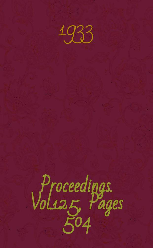 Proceedings. Vol.125, Pages 504
