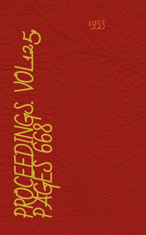 Proceedings. Vol.125, Pages 668