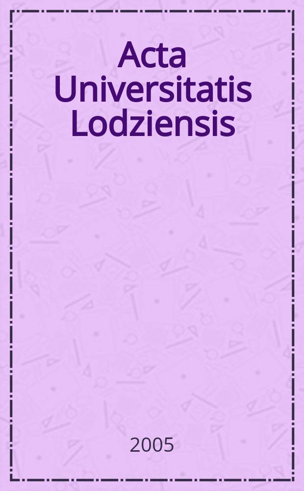Acta Universitatis Lodziensis : Gospodarka, zarządzanie, przestrzeń