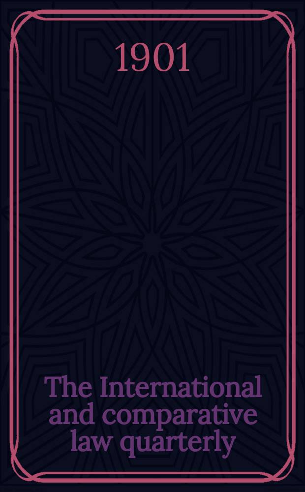 The International and comparative law quarterly : The journal of the Society of comparative legislation. N.S. №8