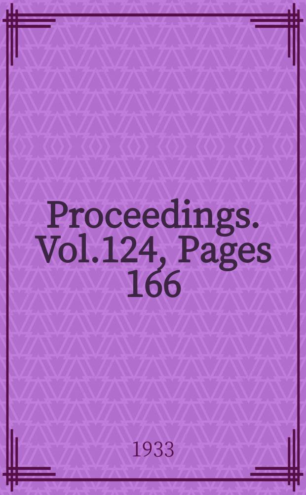Proceedings. Vol.124, Pages 166