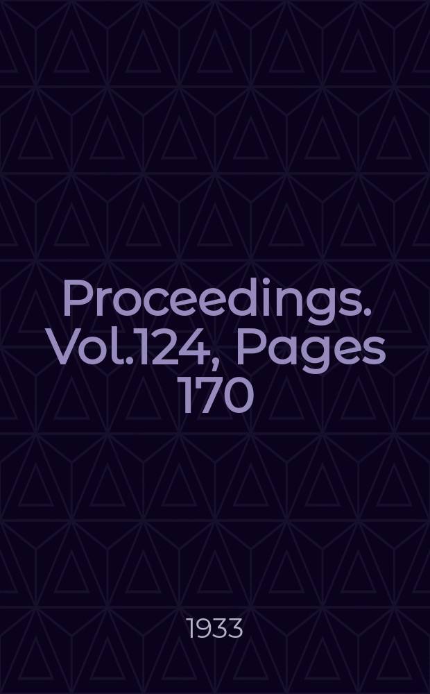 Proceedings. Vol.124, Pages 170